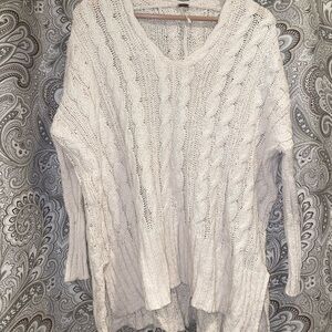 Free People Cable Knit Sweater - Cream